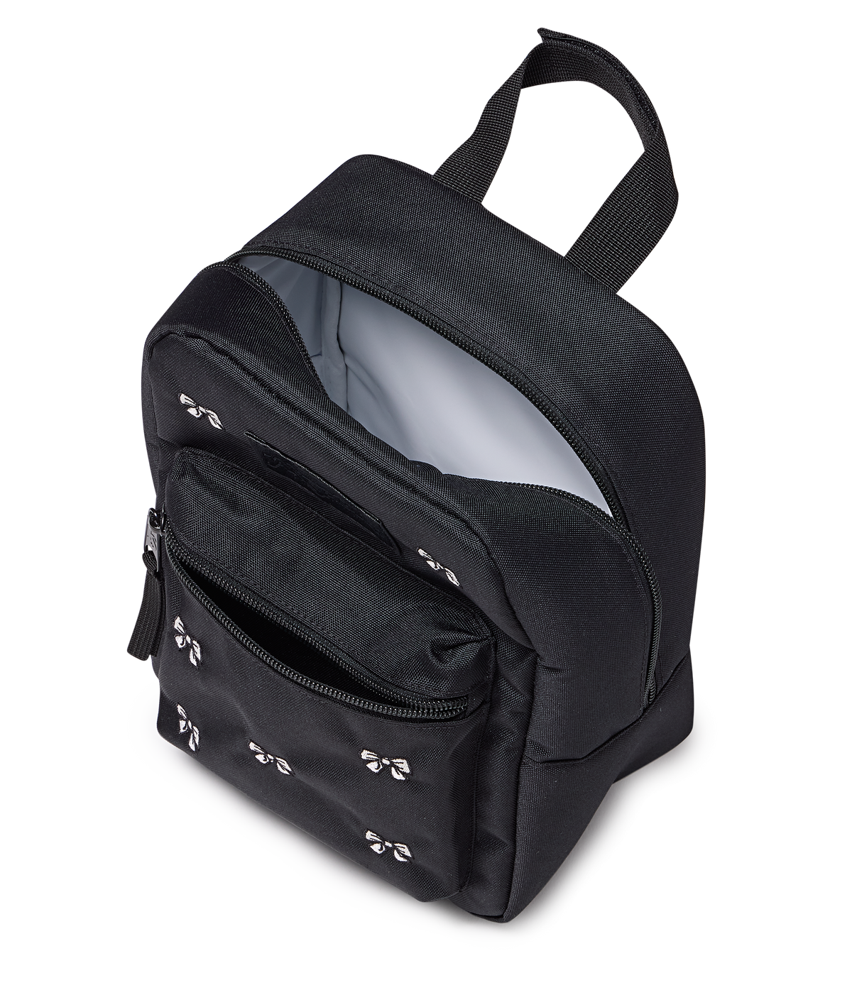 Big Break Lunch Bag - Embroidered Bows Black