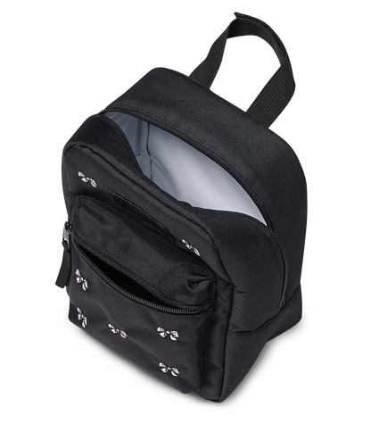 Big Break Lunch Bag - Embroidered Bows Black