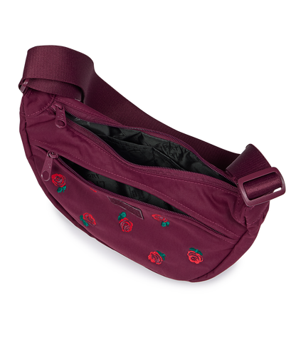 Unphased Crossbody Small FX - Just A Rose Embroidery Cherry Lacquer