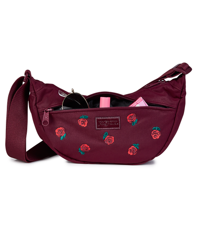 Unphased Crossbody Small FX - Just A Rose Embroidery Cherry Lacquer