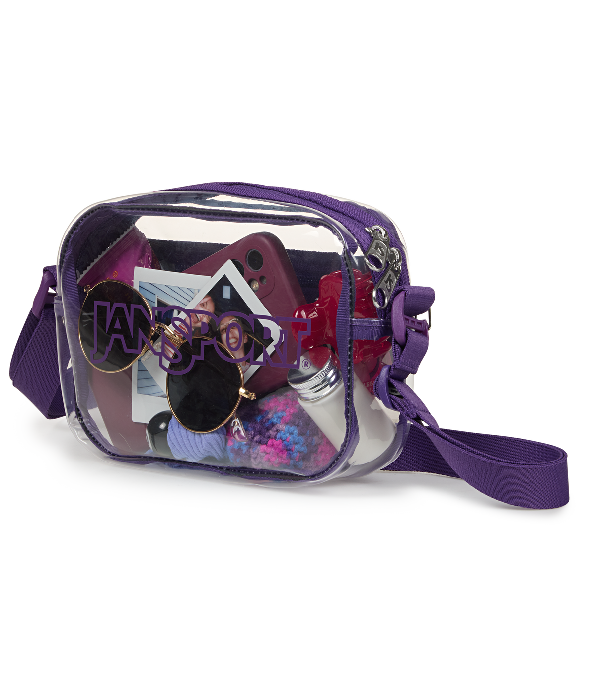 Clear Crossbody - Grape Jelly
